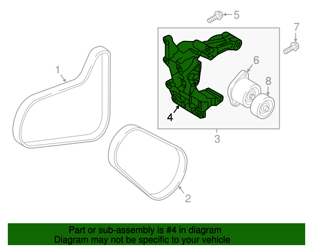 20162019 Kia Belt Tensioner Bracket 252512GGC1 QuirkParts