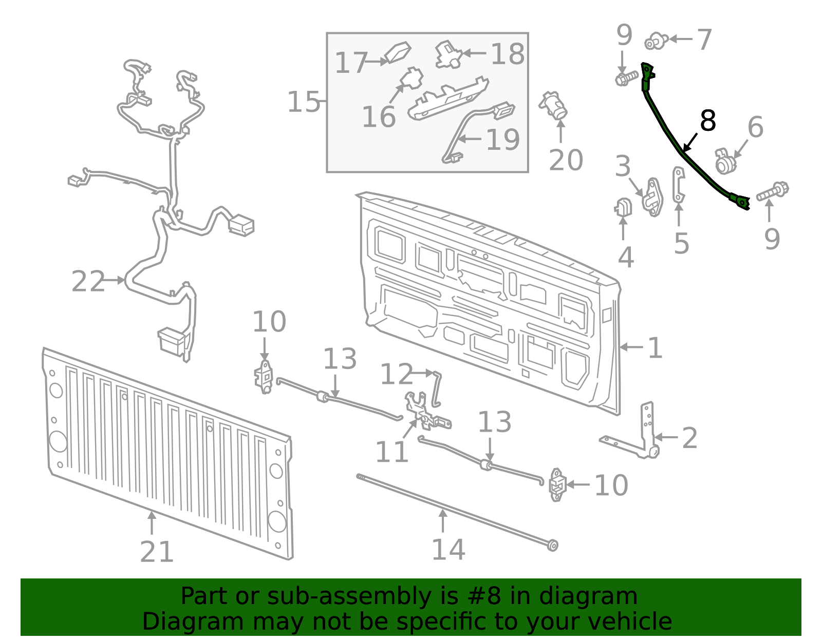 Tailgate Support Cable - GM (87843672)