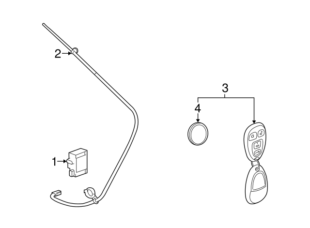 thumbnail image 2 of 2015-2020 GM 6 Button Keyless Entry Remote Key Fob 13508280 | GM Parts 2 of 11