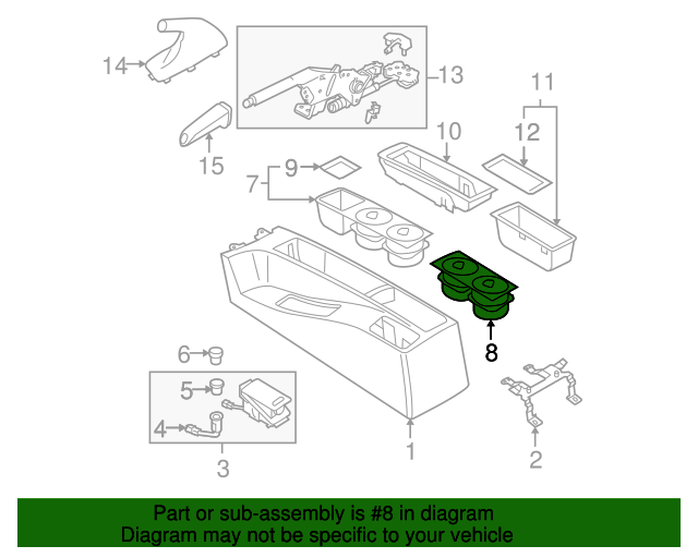 51163413095 20042010 BMW X3 Cup Holder (51163413095) BMW of