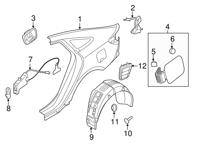 2015-2019 Hyundai Sonata Quarter Panel 71504-C2C05 | OEM Parts Online