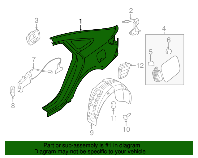 2015-2019 Hyundai Sonata Quarter Panel 71504-C2C05 | OEM Parts Online