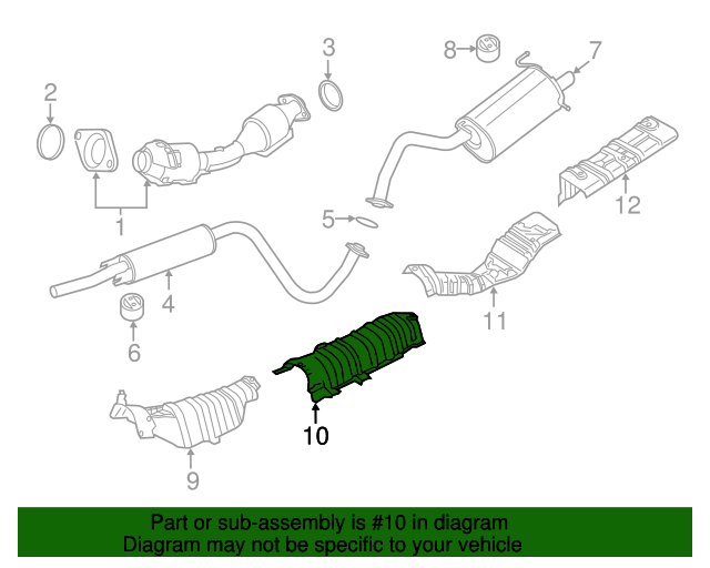 2013-2019 Nissan Sentra Exhaust Heat Shield 74758-3DB0A | TascaParts.com
