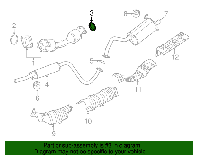 20132021 Nissan Converter & Pipe Rear Seal 206958H32D Alexander