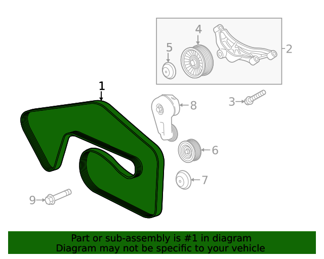 20182020 Land Rover Range Rover Velar Serpentine Belt LR091610