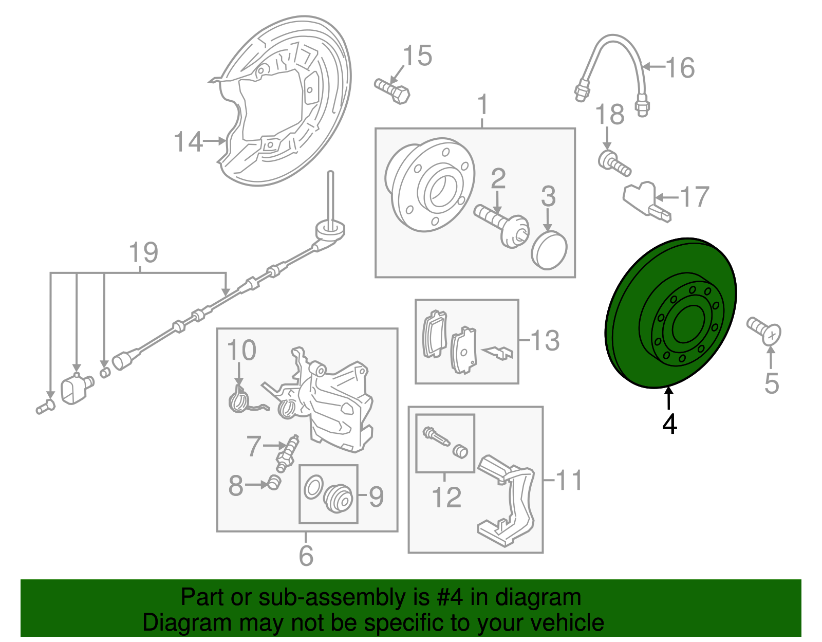 2009-2019 Volkswagen Disc Brake Rotor Rear 5Q0-615-601-D | vwpartscenter