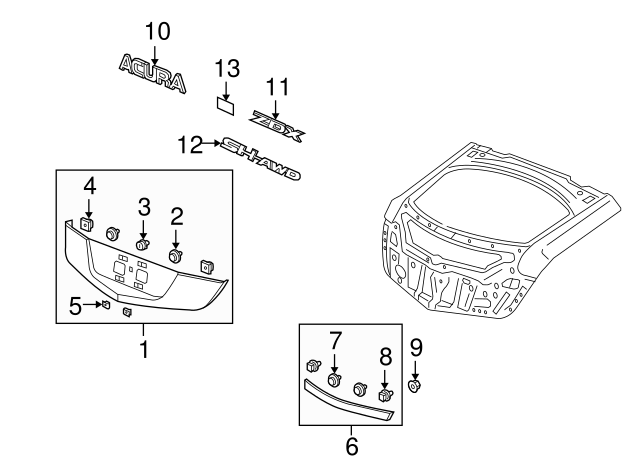 Genuine OEM Acura - Nut, Garnish (5MM) Part# 90308-SMG-E01 | Acura ...