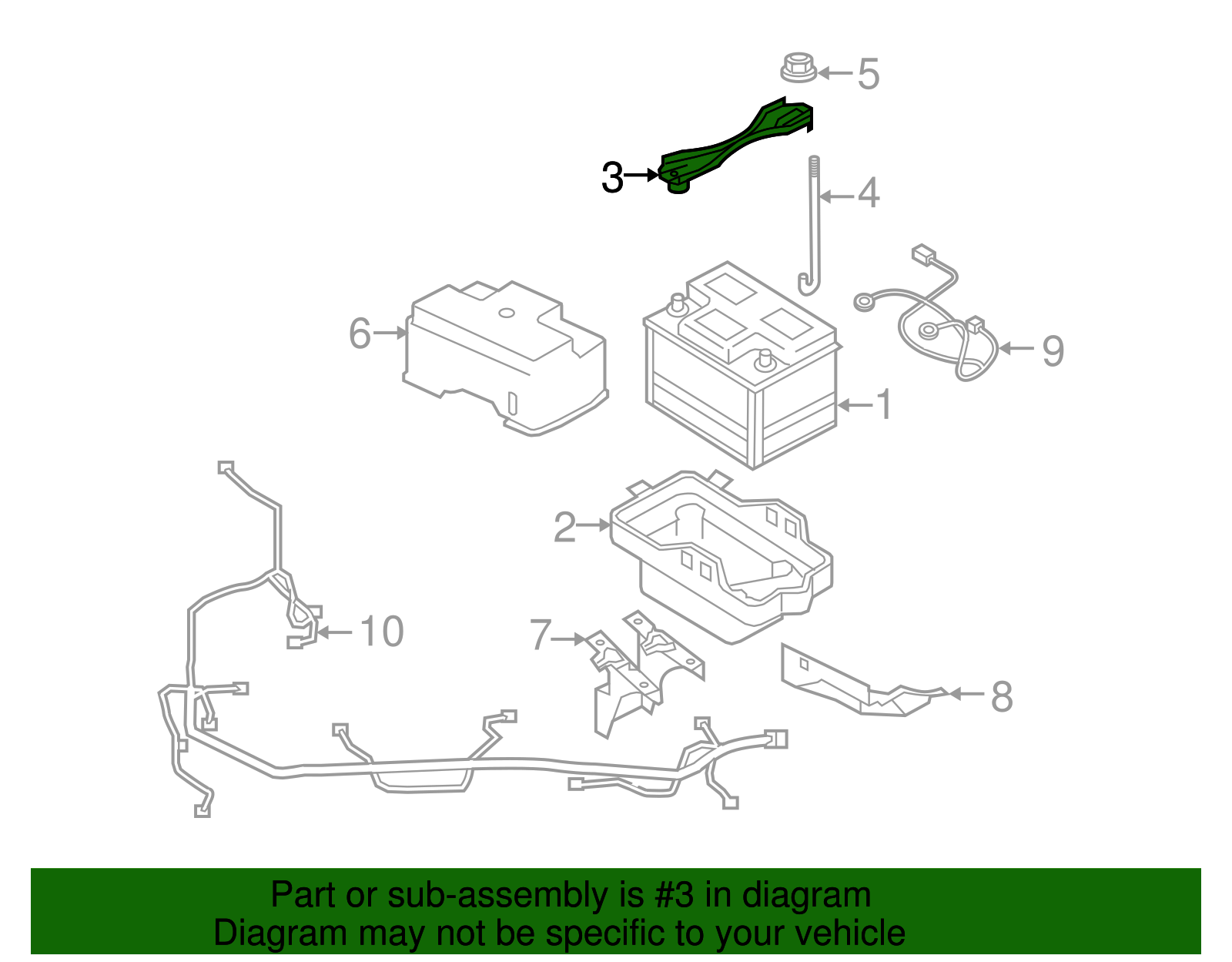 Battery Holder - Ford (YL8Z-10718-AA)