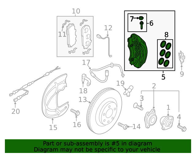 4M0615108BT Disc Brake Caliper 20192023 Audi Q8 Audi Parts Store