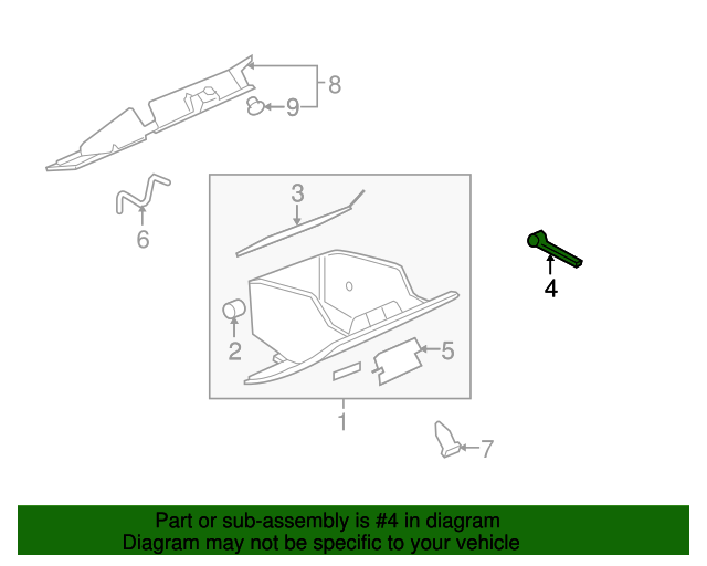 20062011 GM Instrument Panel Compartment Door Dampener 10368445