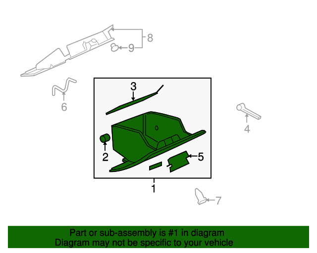 20062010 Buick Lucerne Glove Box Assembly 20905680