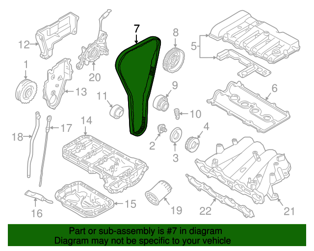 19992000 Mazda Protege Engine Timing Belt FP0112205A