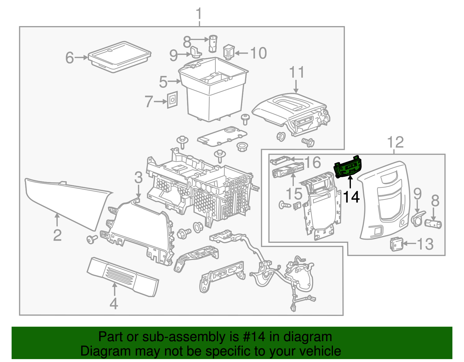 Auxiliary Heating and Air Conditioning Control Panel - Cadillac (84117015)