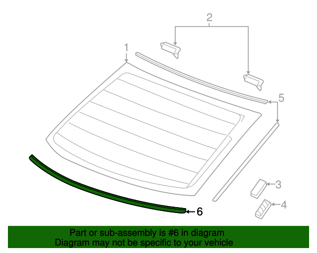 20132017 Honda Accord Rubber, Windshield Dam (C) 73227T2FA01 Honda