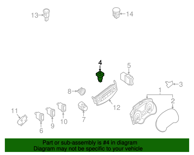 20132018 Nissan Altima Hazard Switch 252903TA0A Nissan Parts Plus
