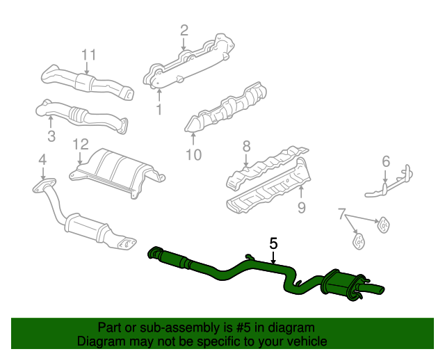 20032005 Buick Century Muffler & Pipe 15144846 QuirkParts