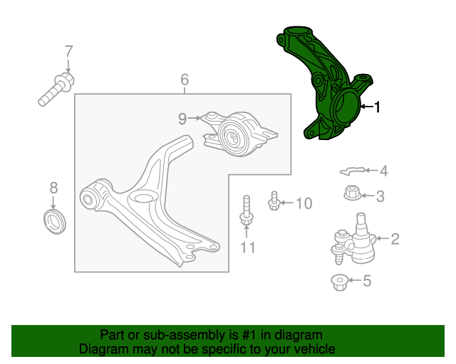 20182020 Honda Accord Knuckle, R Front 51211TVAA01 OEM Parts Online