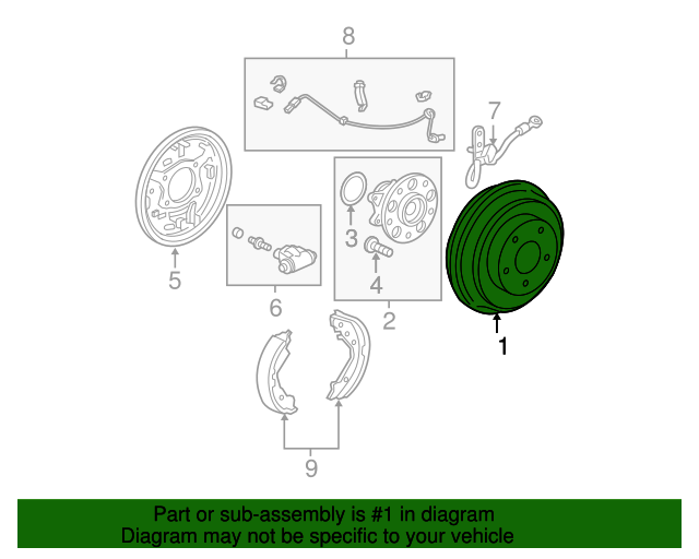 42610SNAA00 Drum, Rear Brake 20062011 Honda Civic Genuine