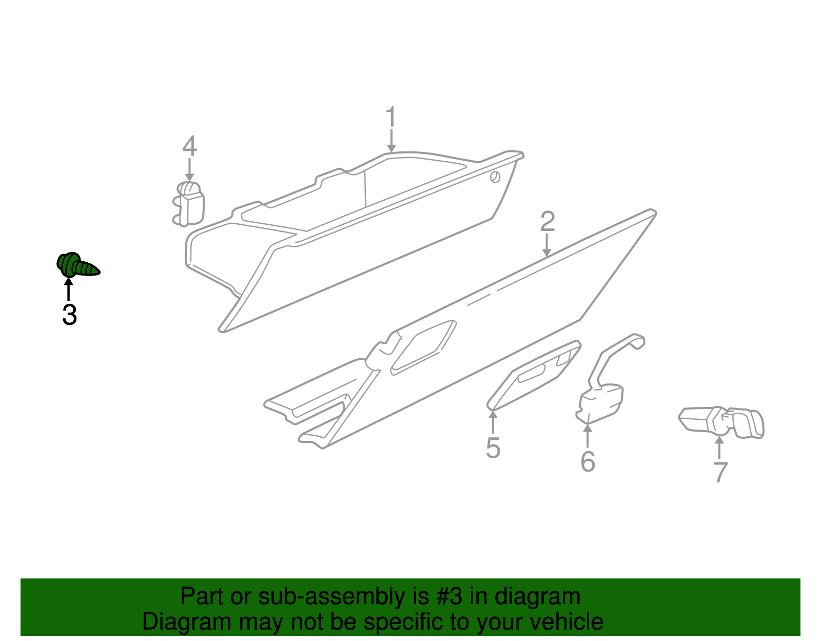 Glove Box Door Bumper - GM (25668107)