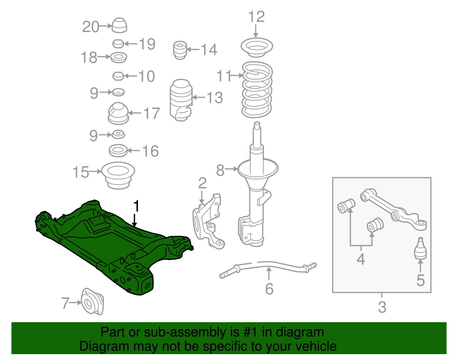 Frame Assembly-Drivetrain & Front Suspension - GM (92205135)