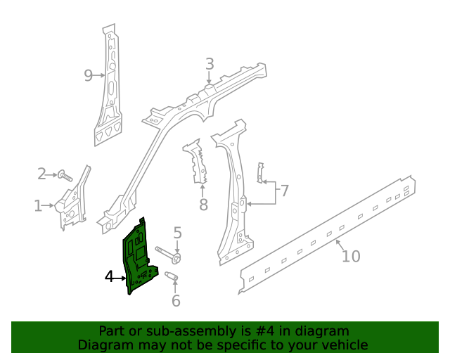 20202022 Lincoln Aviator Reinforcement A Pillar LC5Z7802543A