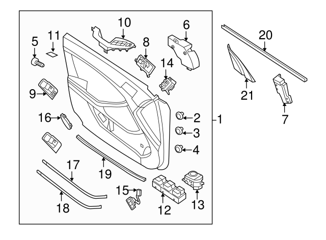 Left Drivers Front Window Switch For 2014-2015 Kia Optima No Auto Up 93570-2T500