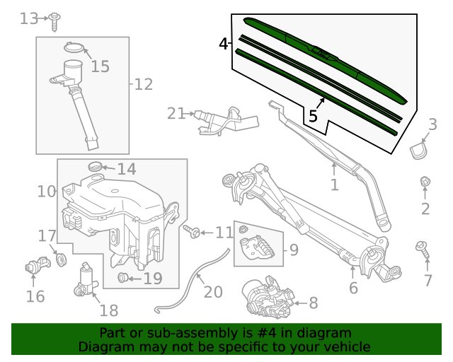20202024 Toyota Highlander Windshield Wiper Blade 852120E090
