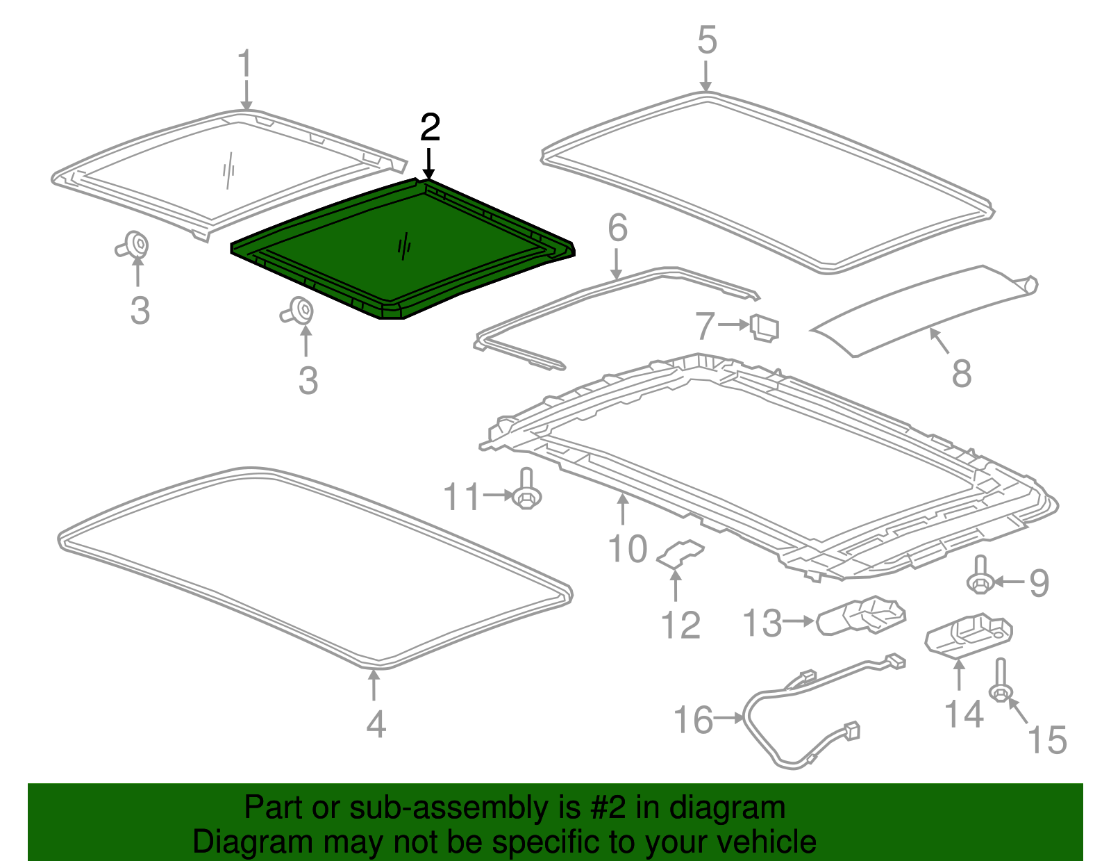 Roof Stationary Window - GM (84374349)