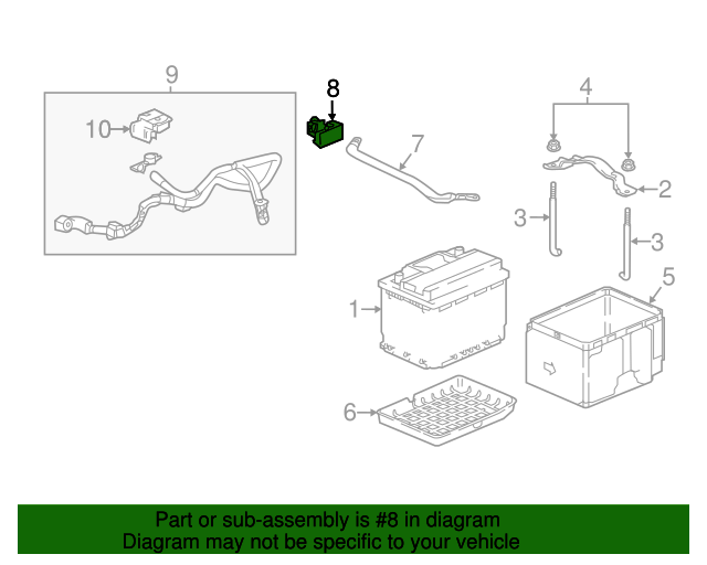 38920TVAA02 Sensor Assembly, Battery 20182020 Honda Accord Honda