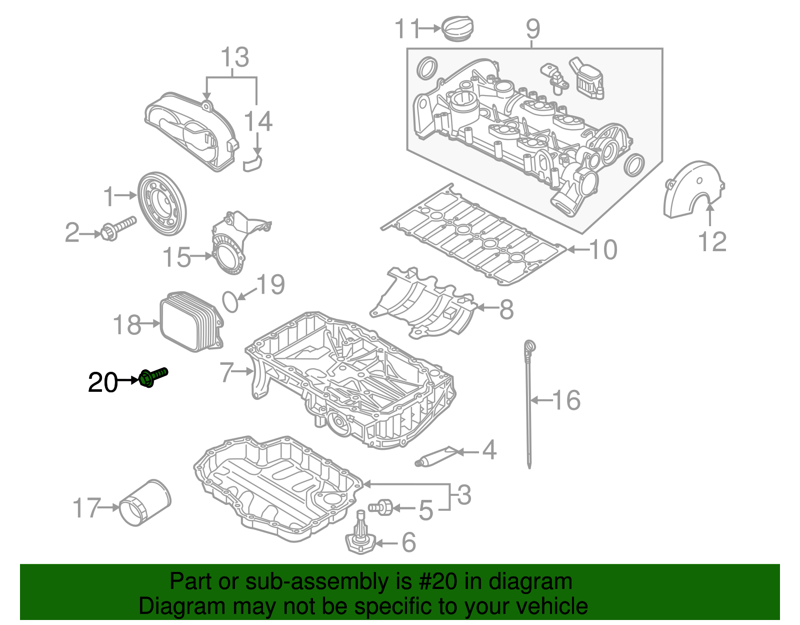 Oil Cooler Bolt - Volkswagen (N-107-188-01)