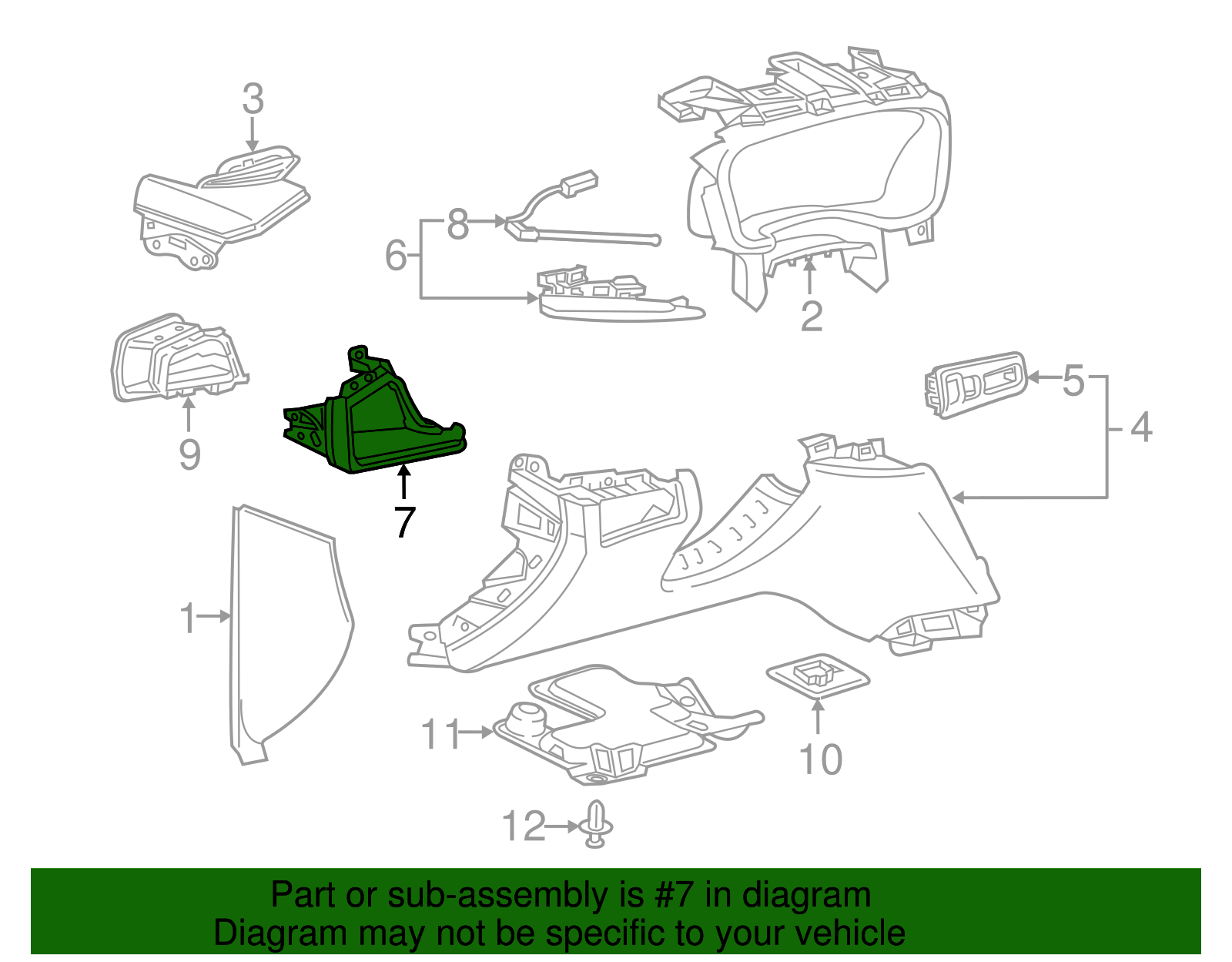 Maple Sugar Driver Side Instrument Panel Trim Pad - GM (84067611)