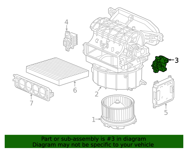 2016-2020 Honda Civic Motor Assembly, Fresh/Recirculating 79350-TBA-A11