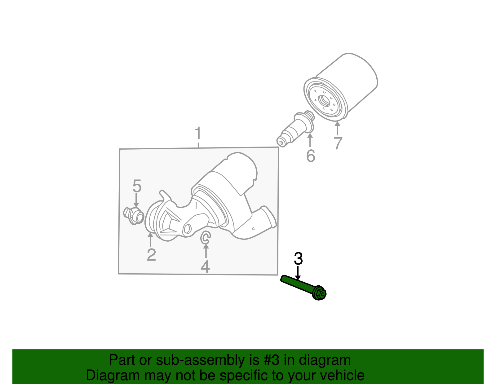 Oil Cooler Assembly Bolt - Ford (E8TZ-6894-A)