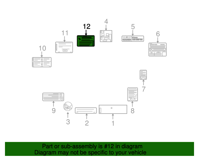 20042005 GM Airbag System Warning Label 15063549