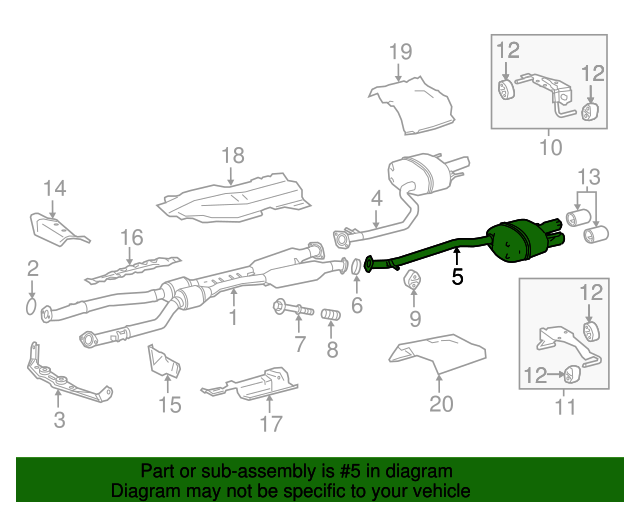 17440-38080 - Exhaust Muffler 2015-2016 Lexus RC F 