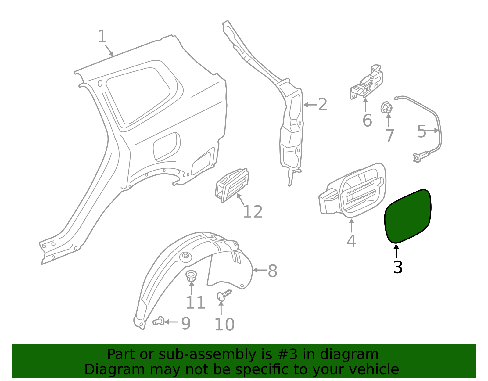 2020 Kia Telluride Fuel Door 69511-S9000 | OEM Parts Online