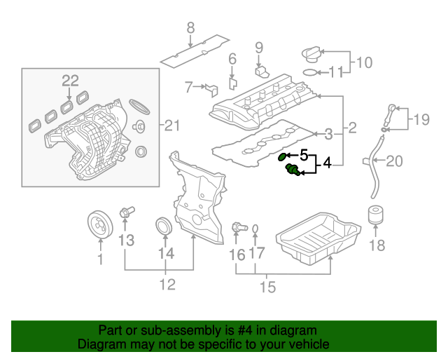 1035A422 PCV Valve 20072024 Mitsubishi Mitsubishi Factory Parts