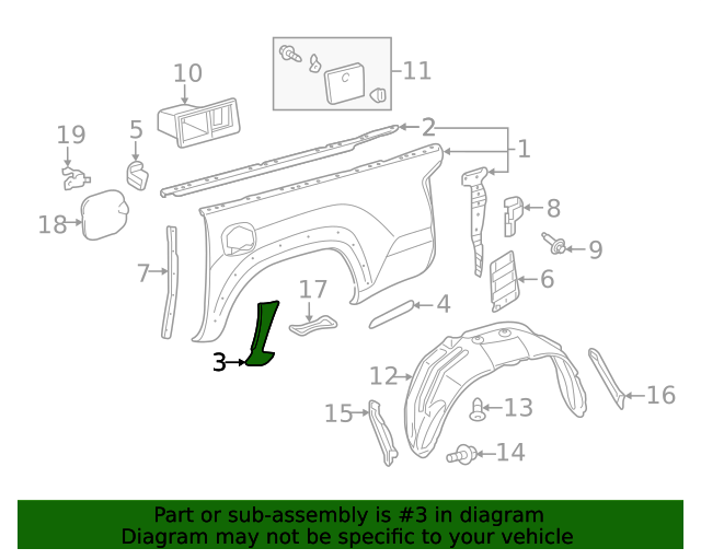 7692504050 Side Panel Protector 20162021 Toyota OEM