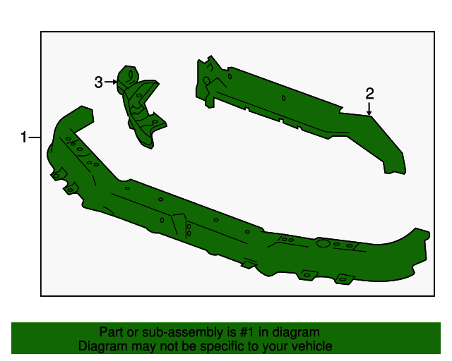 25864308 Front End Upper Tie Bar Assembly with Panels, Brackets, Reinforcement, and Studs 2008