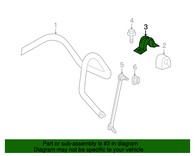 20102011 Cadillac SRX Front Suspension Stabilizer Shaft Insulator