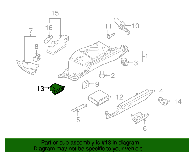 20082017 Audi Glove Box Storage Compartment 8K08570774PK Benzel Busch Audi