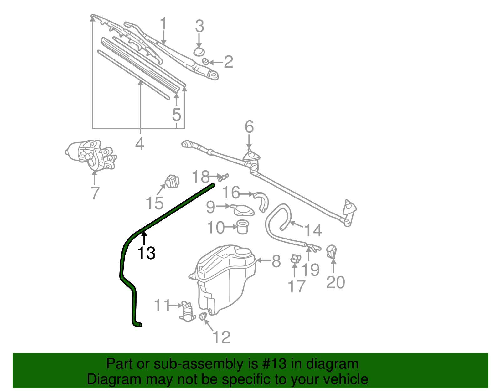 Washer Hose - Toyota (85374-02040)