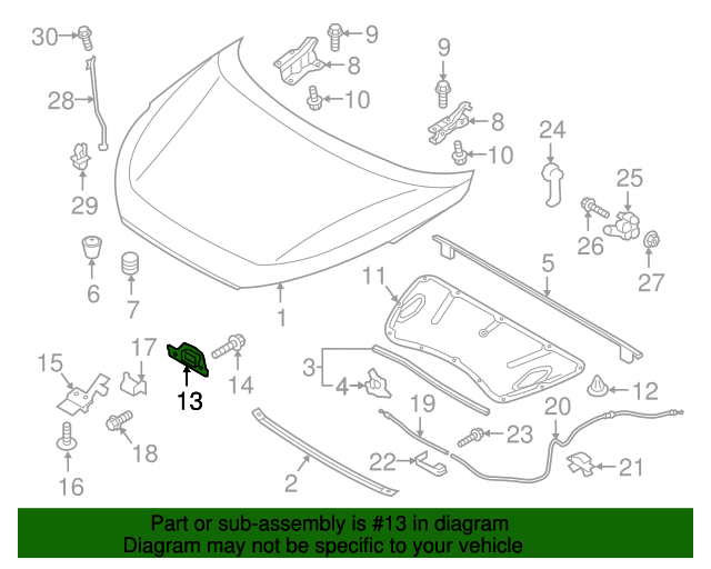 20162021 Hyundai Tucson Hood Latch 81130D3100