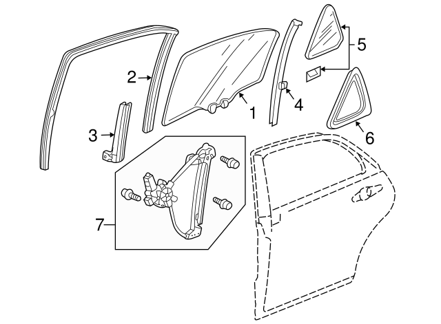 2004-2007 Honda Accord Sash Channel 72771-SDA-A11 | OEM Parts Online