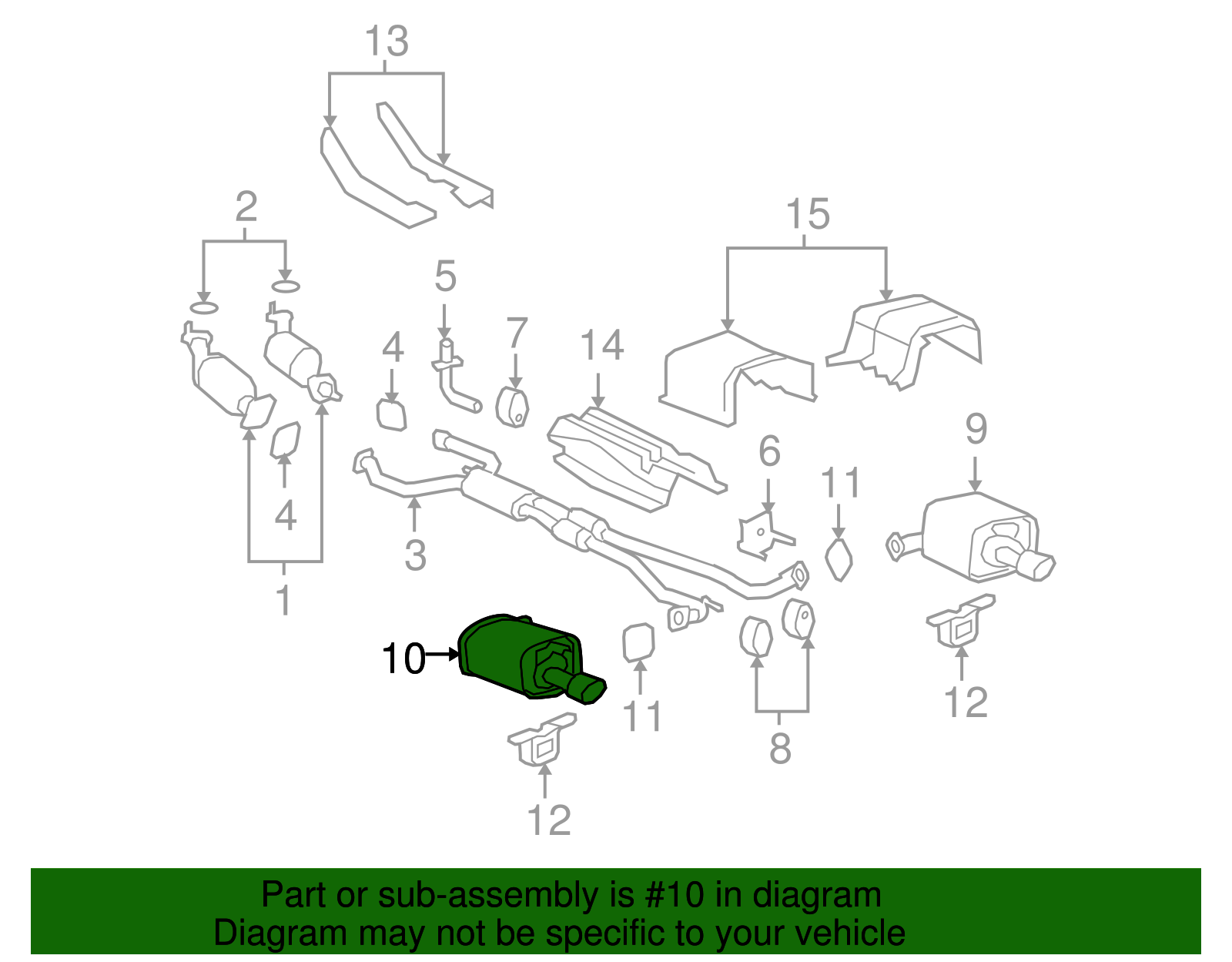 Driver Side Exhaust Muffler - GM (92201327)
