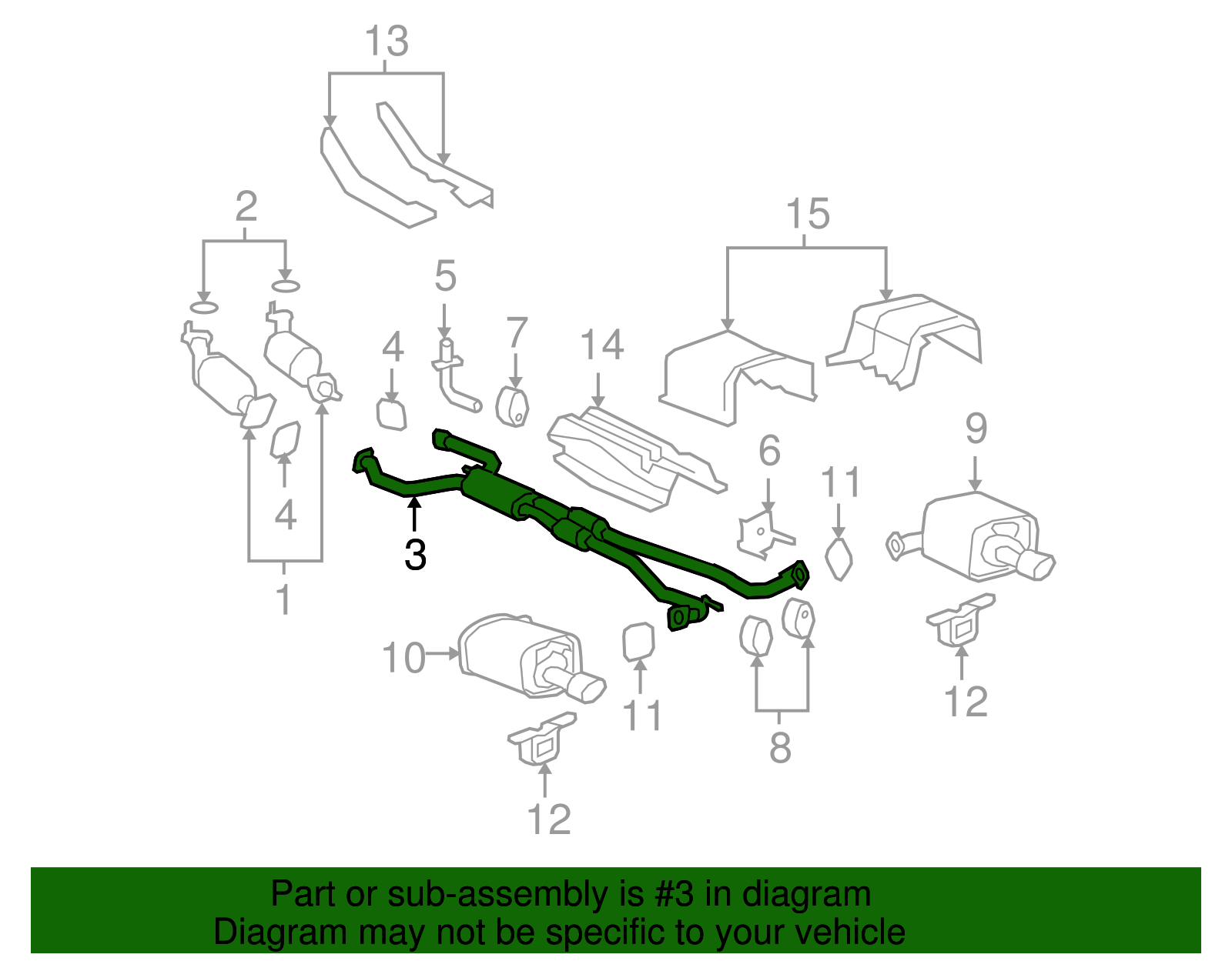 Muffler, Exhaust(W/Exhaust Pipe) - GM (92226859)