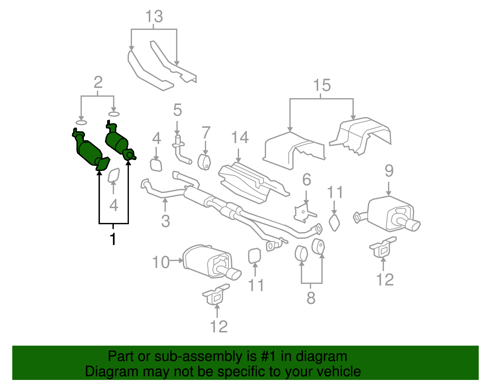 Driver Side 3-Way Catalytic Converter - GM (92201313)