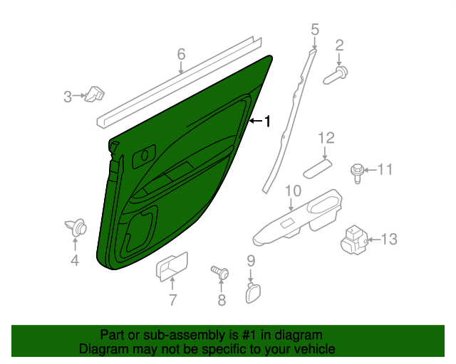 20102012 Ford Fusion Door Trim Panel AE5Z5427406DF QuirkParts