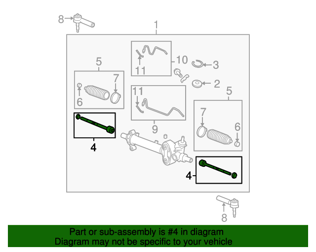 20072014 GM Steering Linkage Inner Tie Rod Kit 19178561 GM