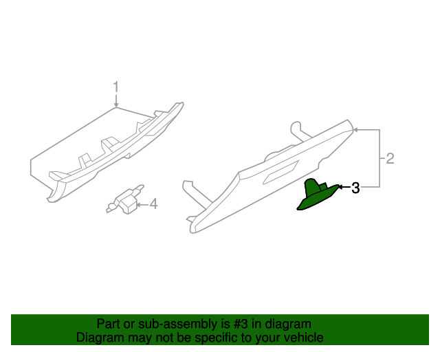 Genuine Nissan Sentra Glove Box Latch – 2008-2012, Gray (68630-ZJ60C) With Screws